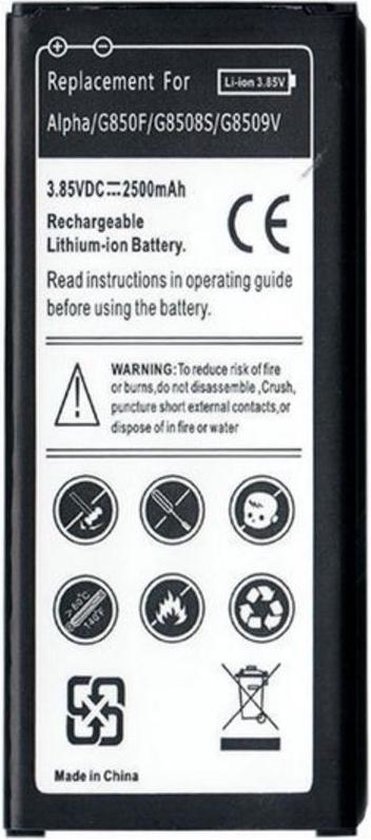 High Capacity Battery Batterij voor Samsung Galaxy Alpha G850F 2500 mAh |  bol.com