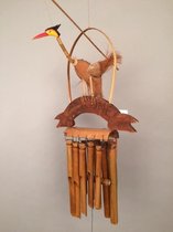 Bamboe houten windgong kraanvogel