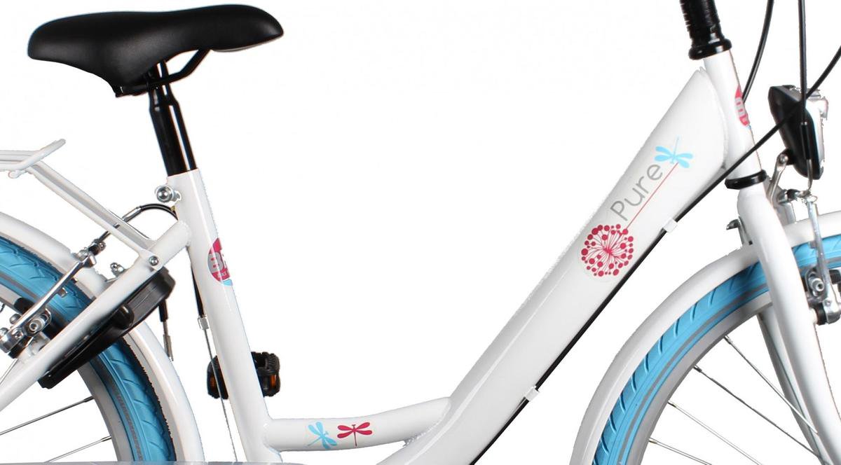 Bike Fun Pure - Fiets - Meisjes - Wit;Blauw - 24 Inch | bol.com