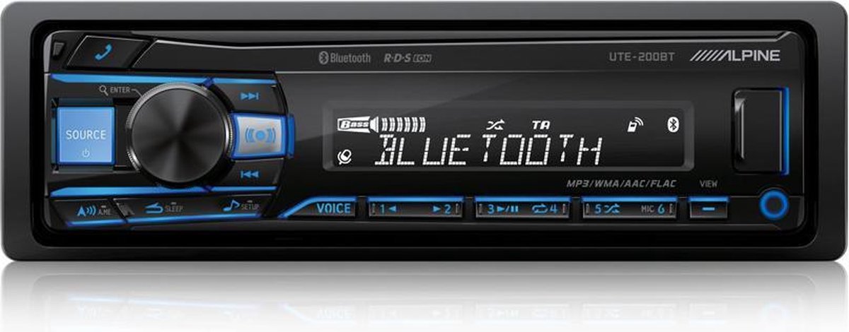 Alpine UTE-200BT Autoradio Aux Bluetooth en USB - 1-din