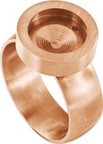 Quiges - Rosé goudkleurigMini Munt Ring RVS Mat 16mm - SLSR00716