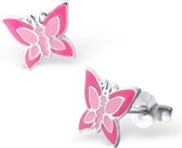 Little Bijoux oorknopje-vlinder roze