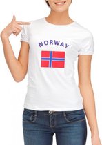 Wit dames t-shirt met vlag van Noorwegen M