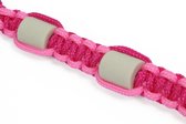 Tekenband hond, van natuurlijk materiaal - ROZE - maat: S - MADE IN HOLLAND