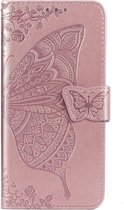 Vlinder Softcase Booktype Huawei Nova 5t / Honor 20 hoesje - Rosé Goud