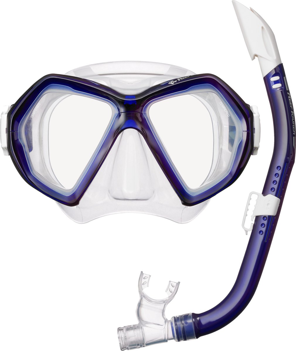 ReefTourer- COMBO- RC0107- Snorkelmasker- Snorkelset- donker blauw - ReefTourer