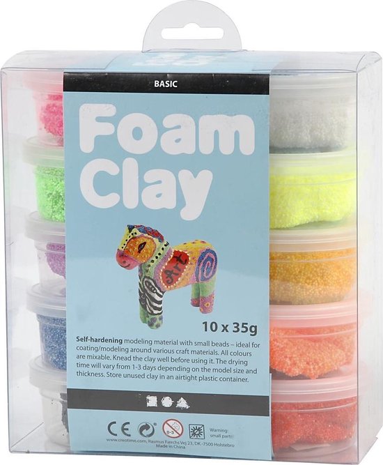 Foam Clay - Argile - Ensemble avec 10 couleurs de 35 gr