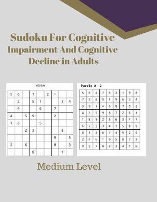 Sudoku For Cognitive Impairment And Cognitive Decline in Adults, Glowers Publishers   bol.com