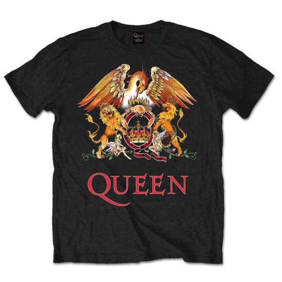 Queen - Classic Crest Heren T-shirt - XL - Zwart