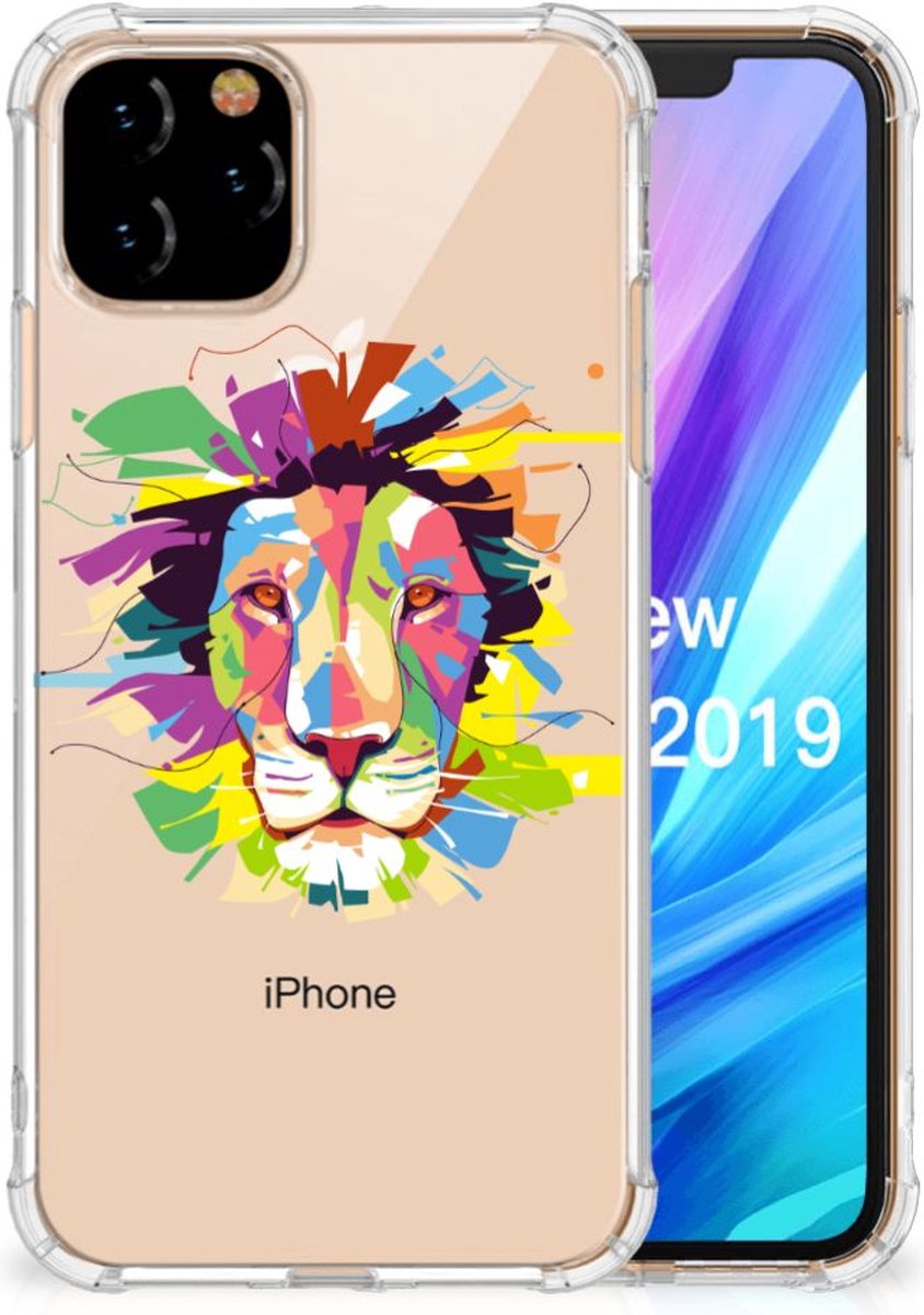 Apple iPhone 11 Pro Stevig Bumper Hoesje Lion Color