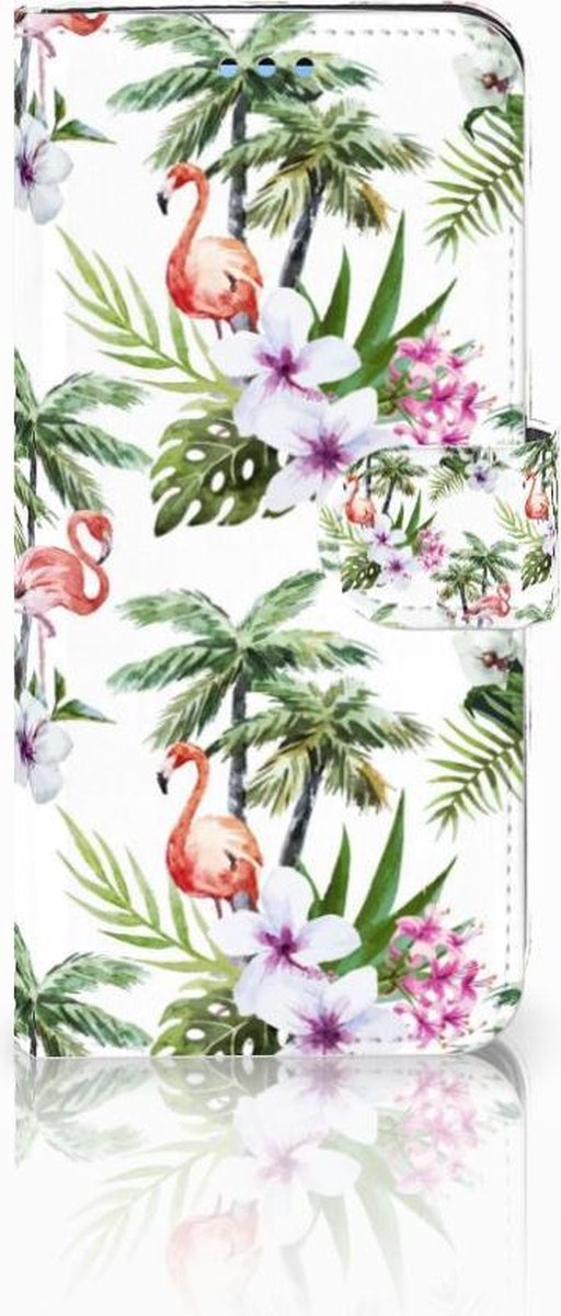 Samsung Galaxy S9 Telefoonhoesje met Pasjes Flamingo Palms