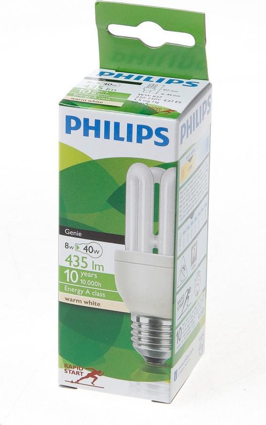 Omgeving Reageren trui Philips Genie spaarlamp ESaver 8W 827 E27 | bol.com