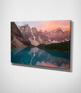 Moraine Lake, Canada - 30 x 40 cm - Landschap - Schilderij - Canvas - Slaapkamer - Wanddecoratie  - Slaapkamer - Foto op canvas