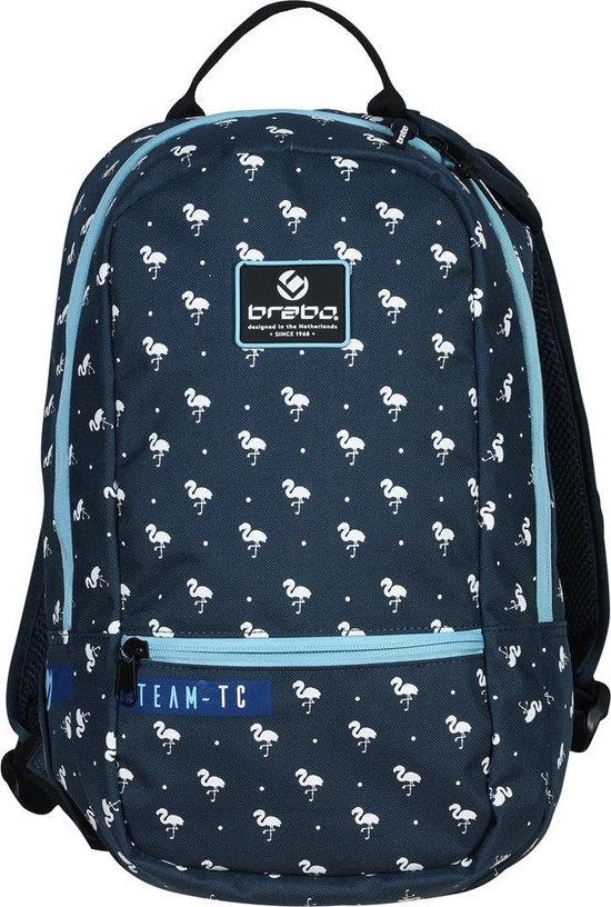 Brabo Backpack Flamingo Blue/White Sticktas Unisex - Blue/White | bol