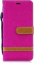 Denim Book Case - Samsung Galaxy S10 Hoesje - Roze