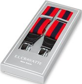 E.L. Cravatte Bretels - Gestreept - Rood / Navy