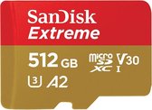 SanDisk Extreme MicroSDXC 512GB - U3 V30 A2 - 160MB/s  - met adapter