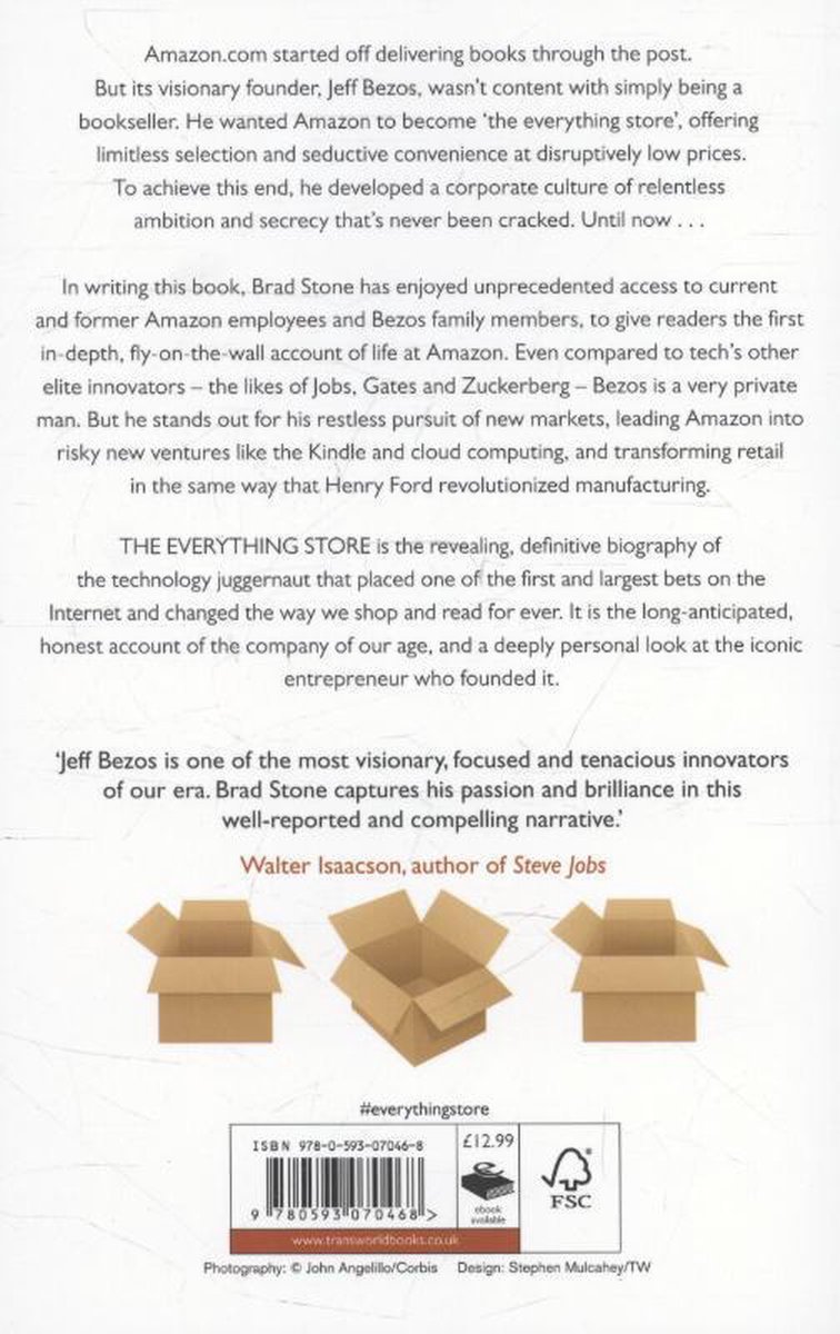 Everything Store: Jeff Bezos And The Age Of Amazon - back cover