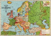 Poster kaart Europa- Cavallini & Co - Vintage Schoolplaat Landkaart Europa