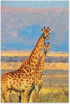 Graphic Message - Tuinschilderij op Outdoor Canvas - Giraffen - Afrika - Buiten - Giraf