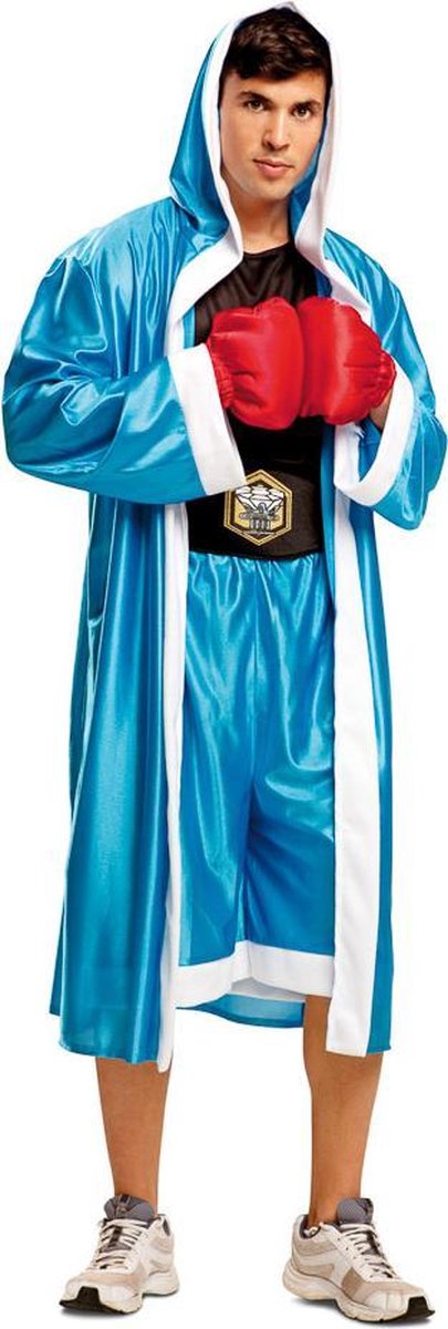 Bokser Kostuum Wereldkampioen Blauw - Maat M/L