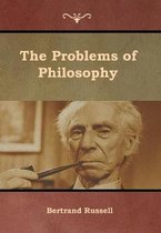 Boekomslag met de titel 'The Problems of Philosophy', met een portret van Bertrand Russell die een pijp rookt.