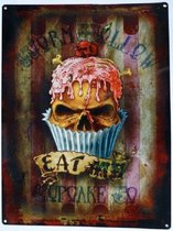 Assiette murale - Eat Me Cupcake Skull -30x40cm-