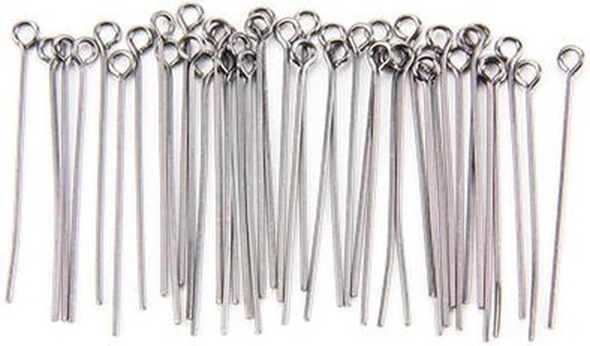 Rvs eindkapje met oog ca. 7x21 mm oogje ca. 1,3 mm Antiek Zilverkleurig