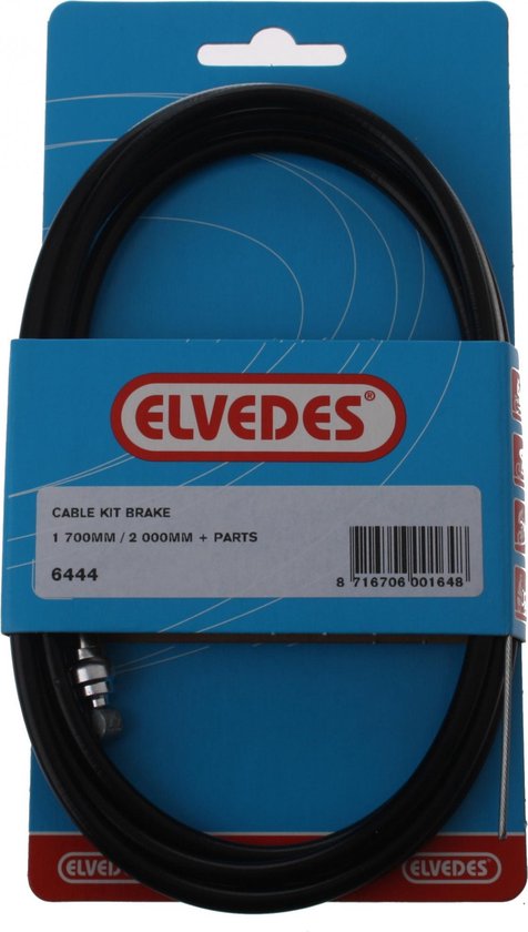 Elvedes Remkabelset Achter 6444 Universeel 1800/2000 Mm Zwart