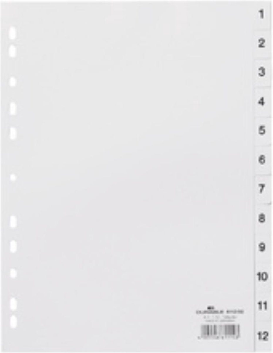 DURABLE Register 1-12 675027 DIN A4 PP farbig