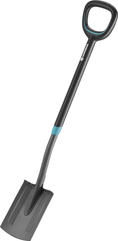 GARDENA ErgoLine dames spade 113 cm – ergonomische D-handgreep, antislip, scherp gehard staal, extra brede voetsteun
