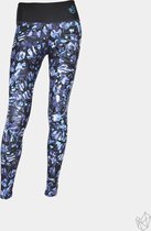 La Rocha Sportlegging - Wild Leaves Blue – Long Tight - Maat XL