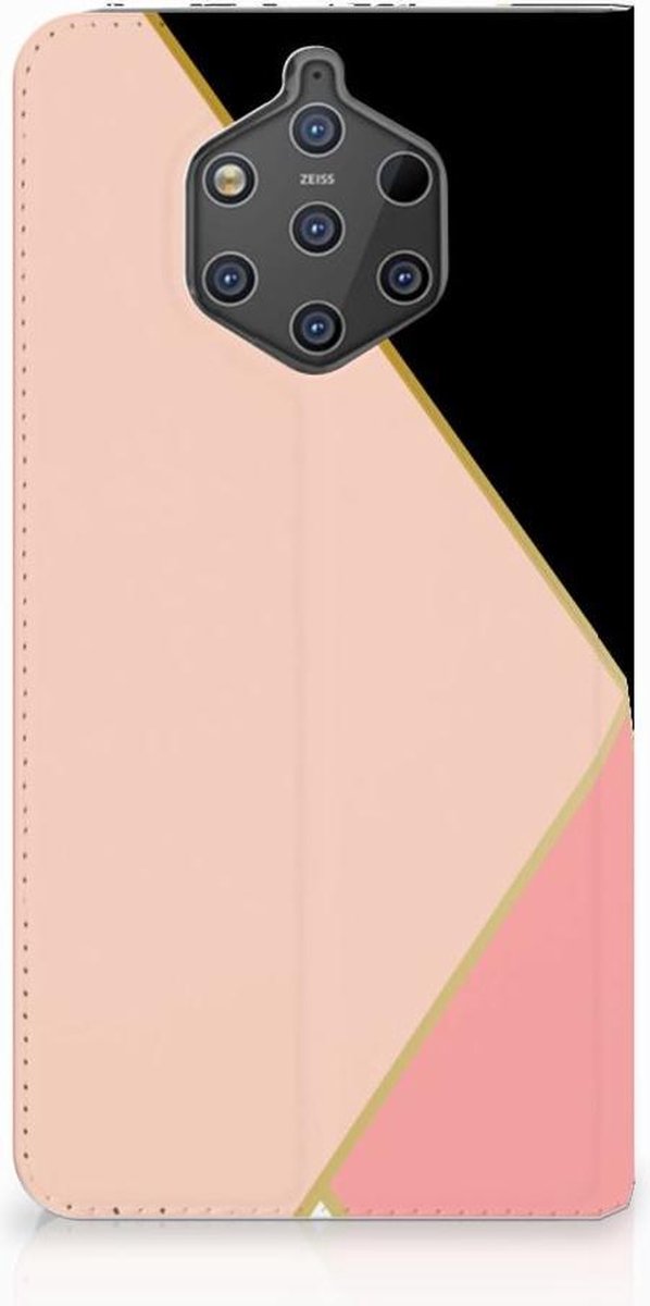 Nokia 9 PureView Stand Case Zwart Roze Vormen