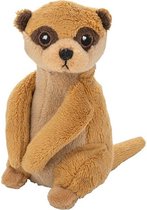Pluche bruine stokstaartje knuffel 13 cm - Stokstaartjes wilde dieren knuffels - Speelgoed voor baby/kinderen