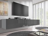 TV-Meubel Flame - Grijs - Wit - 200 cm