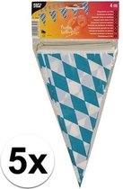 Oktoberfest - 5x stuks Vlaggenlijnen Oktoberfest Bayern 4 meter