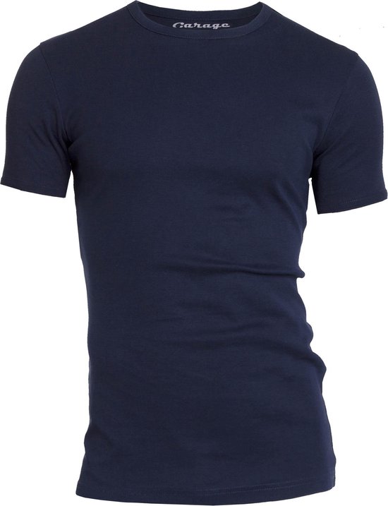 Garage 301 - Lot de 1 T-shirt Semi Body Fit Col Rond Bleu Marine - XL