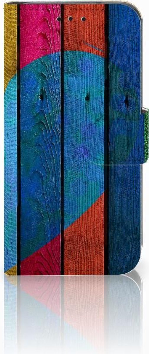 Samsung Galaxy S10e Book Style Case Wood Heart - Cadeau voor je Vriend