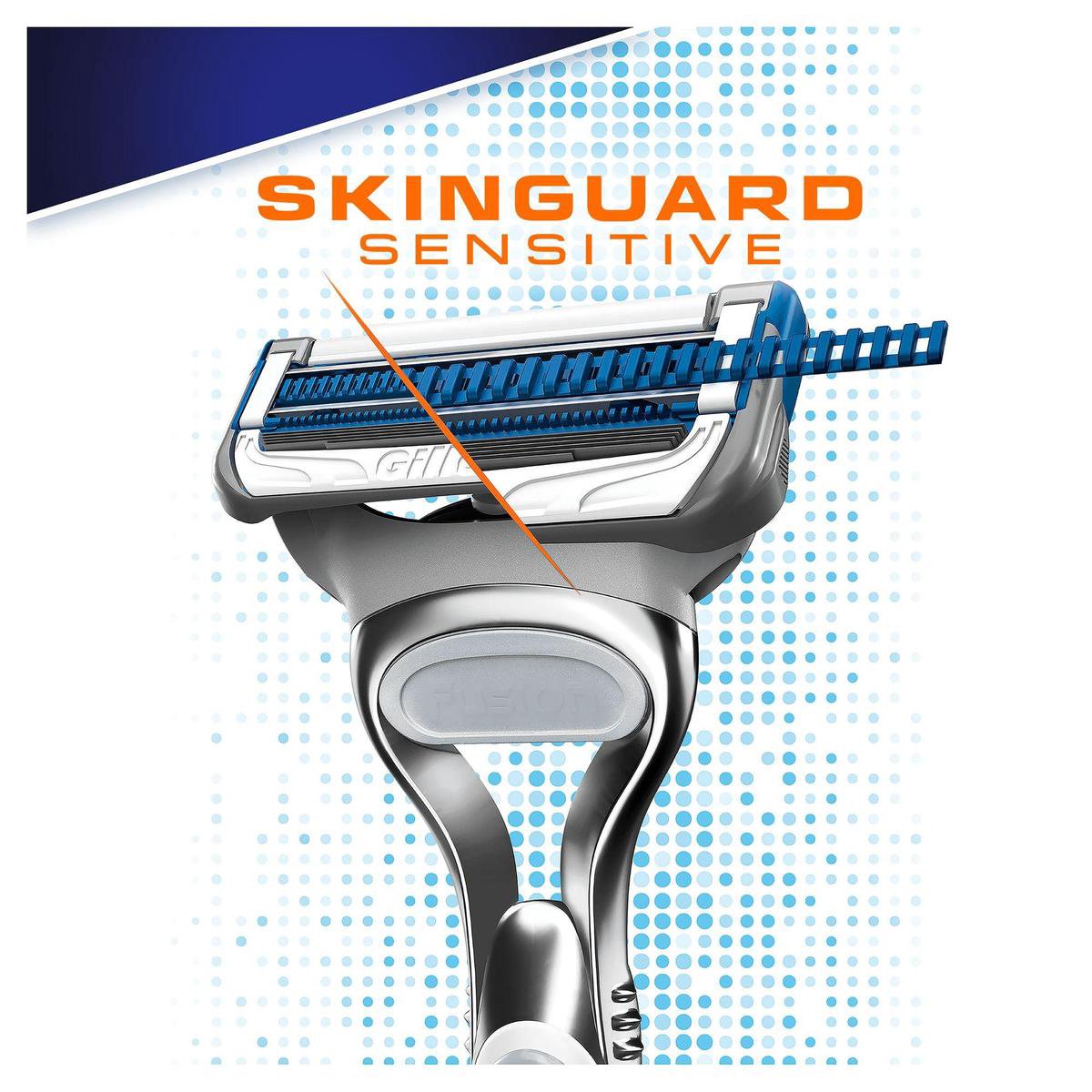 Gillette Skinguard Sensitive scheermesjes, 4 stuks in verpakking. Klinisch getest voor gevoelige huid.