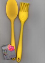 siliconen set - lepel & borstel - 27 cm