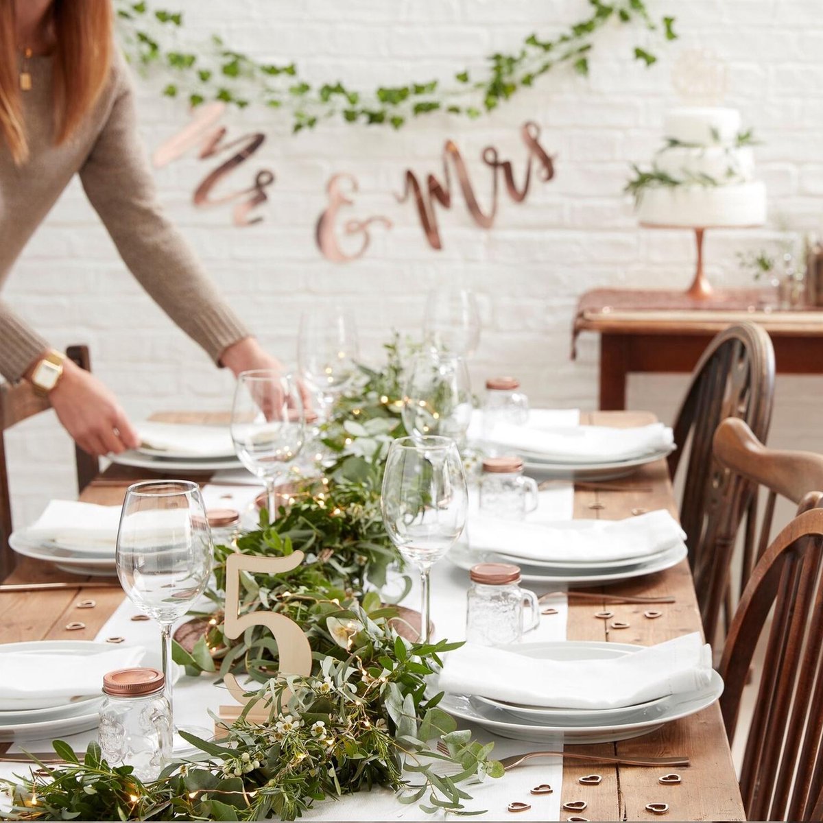 Ginger ray - 5 Plantenslingers - Feestdecoratie - Groen - Plastic -