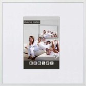 Luxe Aluminium Wissellijst - Fotolijst - 50x50 cm - Helder Glas - Mat Zilver - 10 mm - Facetrandje