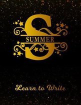 Summer Learn to Write