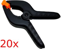 20x Kunststof Marktklem lijmklem zeilklem klem clam 16 cm spanwijdte 6 cm
