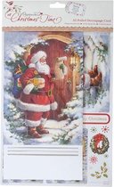 A5 Foiled Decoupage Card - At Christmas Time (Father Christmas)