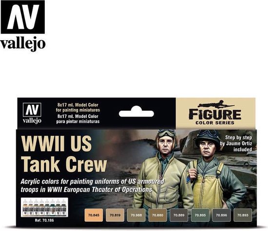 Afbeelding van het spel Vallejo val70186 Model Color -  WWII US Tank Crew 8 x 17 ml
