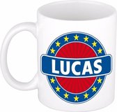Lucas naam koffie mok / beker 300 ml  - namen mokken