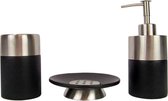 Badset - RVS - Zeepdispenser - Beker - Zeepbakje