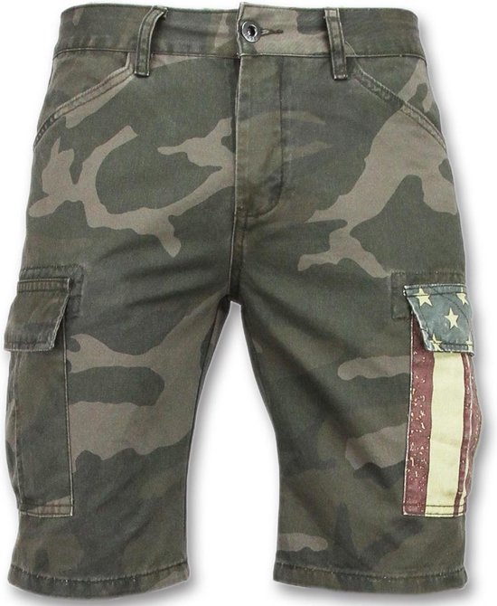 bol.com | Enos Camouflage korte broek mannen - Goedkope bermuda broeken -  9017 - Groen/ Grijs -