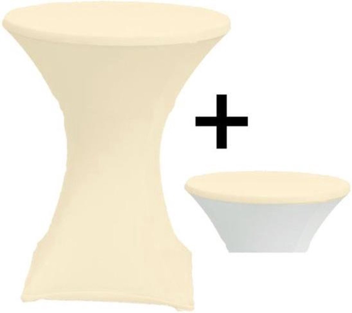 Cover Up Statafelrok Stretch - Ø80-85cm - Incl. Topcover - Cream